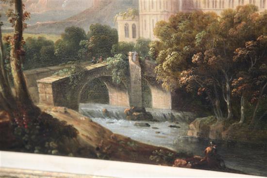 Mid 19th century English School Castle in an extensive landscape, 19 x 24.5in.